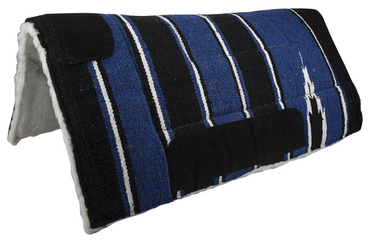 Gatsby Acrylic Western Pad with Wear Leathers - Blue white & black 32" X 1 for horses Tack, Sad...