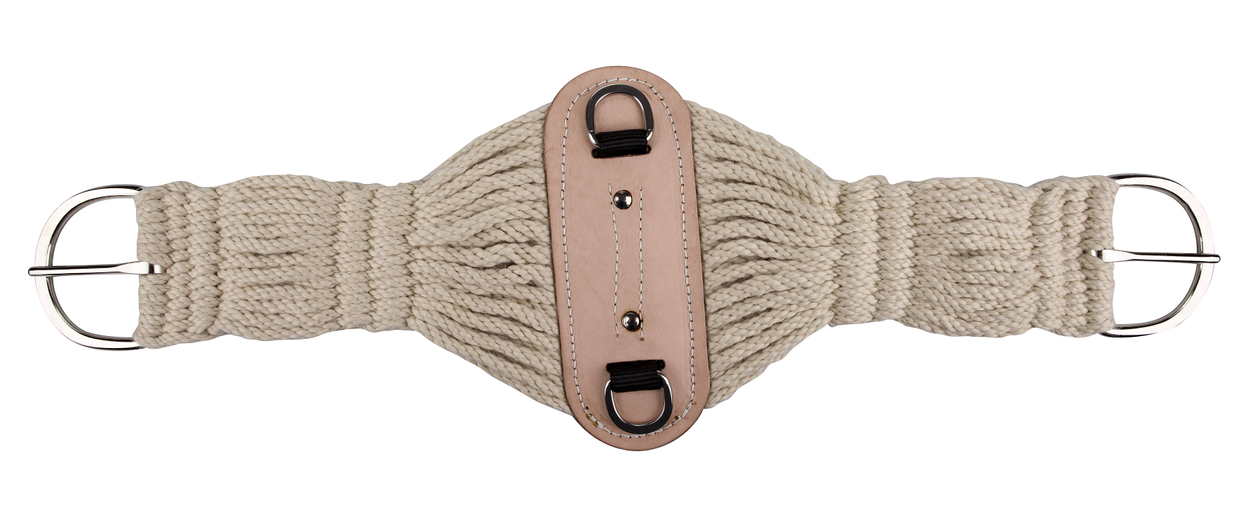 Tabelo Roper Mohair Girth 27 Strand Leather Reinforced - Natural 36" 1 for horses Western Girths, Tack