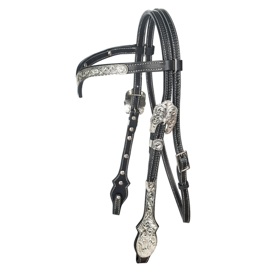 Tabelo V-Brow Show Headstall - & Reins, Western Headstall, Tack Antique chestnut HORSE