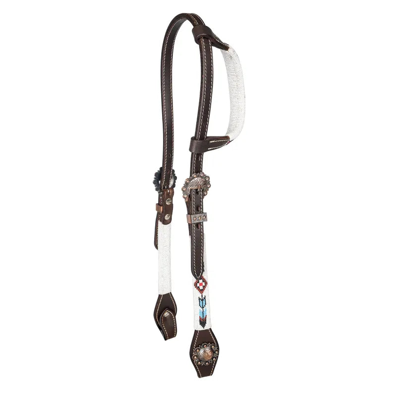 Tabelo Ear Headstall w/ Aztec Beaded Trim