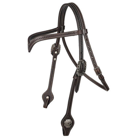 Tabelo V-Brow Headstall - & Reins, Western Headstall, Tack Brown HORSE