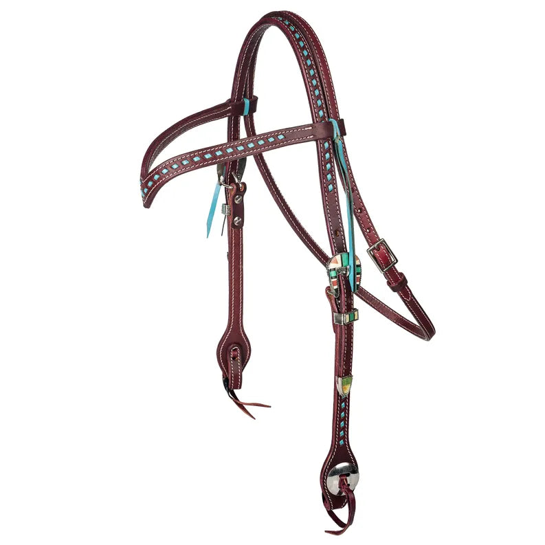 Tabelo V-Brow Headstall w/ Buckstitch Trim