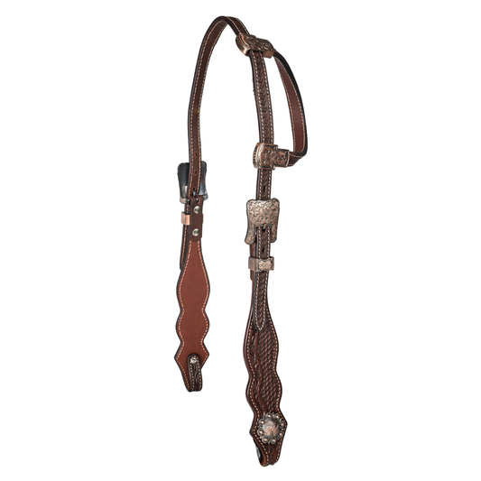 Tabelo Two-Ear Headstall - & Reins, Western Headstall, Tack Chestnut/snake HORSE