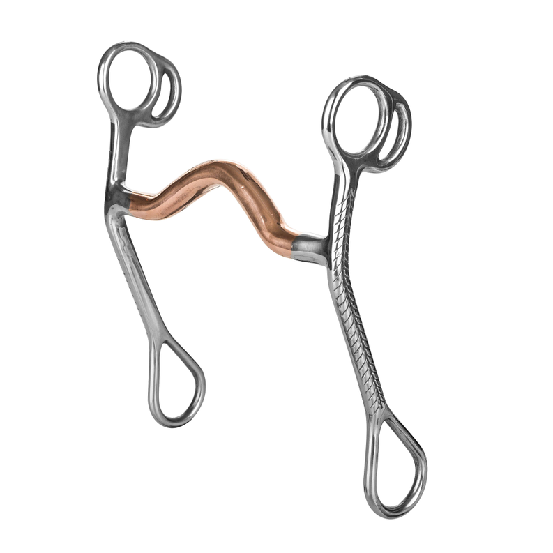 Tabelo SS Rope Trim Medium Port Bit w/ Coppermouth - Stainless steel 5 1 for horses Western Tack, Bits, Acce...