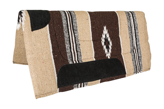 Tabelo Navajo Double Weave Pad - Brown/tan 32 X 1 for horses Western Tack, Saddle Pads, Pads & Blankets