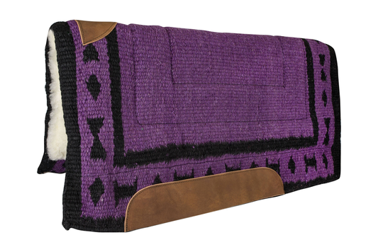 Tabelo Wool Show Pad w/ Zapotec Design - Pink 36 X 34 1 for horses Western Tack, Saddle Pads & Blankets,