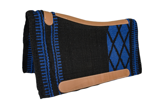 Tabelo Contoured Pad w/ Diamond Zipper - Blue 36 X 34 1 for horses Western Tack, Saddle Pads & Blankets,