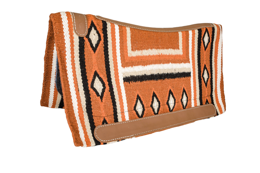 Tabelo Contoured Pad w/ Diamond Design - Rust 36 X 34 1 for horses Western Tack, Saddle Pads & Blankets,