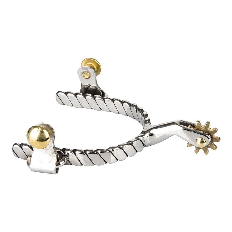 TABELO Twisted Band Roping Spurs - Stainless steel YOUTH High quality, durable, perfect for equestrian needs