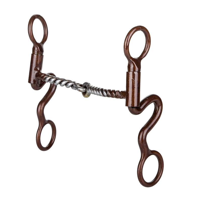 TABELO S-Shank Twisted Wire Snaffle Bit - Brown 5" 1 for horses Western Tack, Bits, Accessories