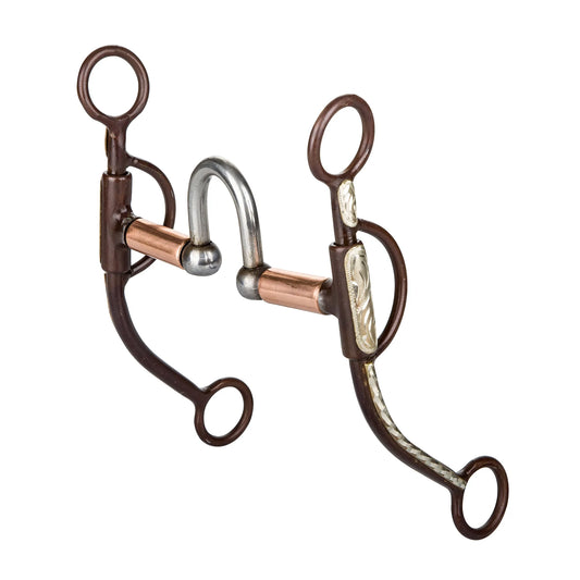 TABELO Copper Roller Low Port Correction Bit - Antiqued 5" 1 for horses Western Tack, Bits, Accessories