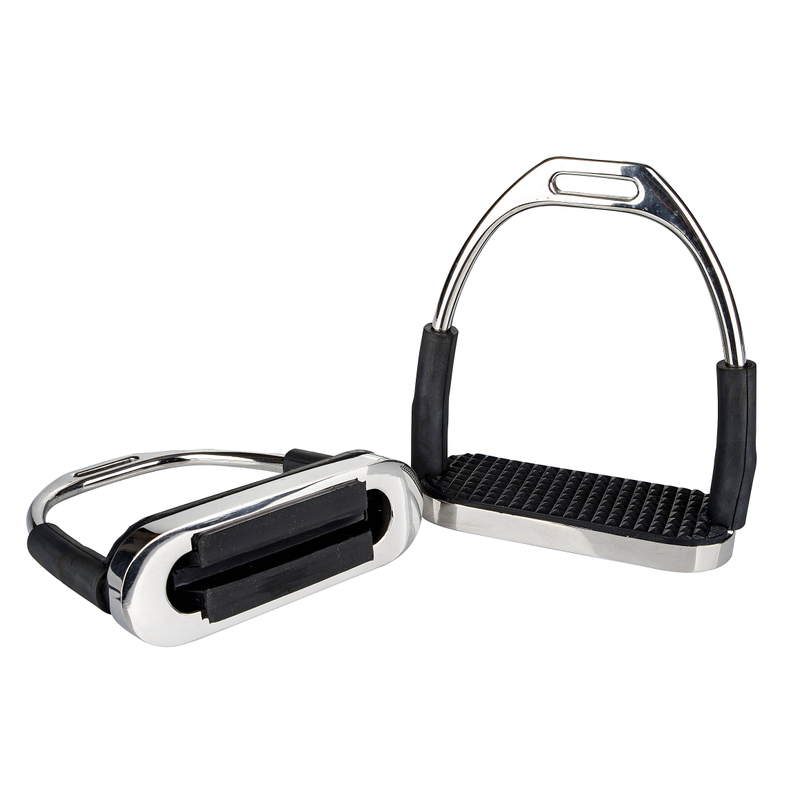 GATSBY Hinged Stirrups - Stainless steel 5" 1 for horses English Tack, Irons and Composites