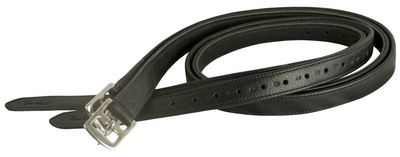 Da Vinci Wrapped Calfskin Stirrup Leathers - Black 1 X 54 for horses Stirrups, English Tack