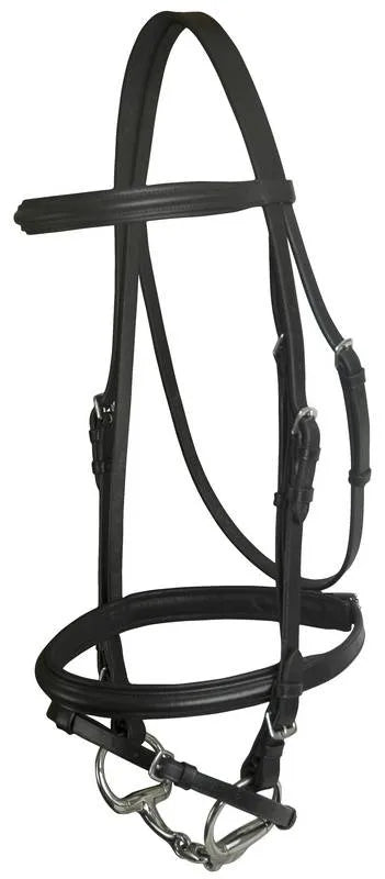 Da Vinci Plain Raised Padded Dressage Bridle with Flash less Reins