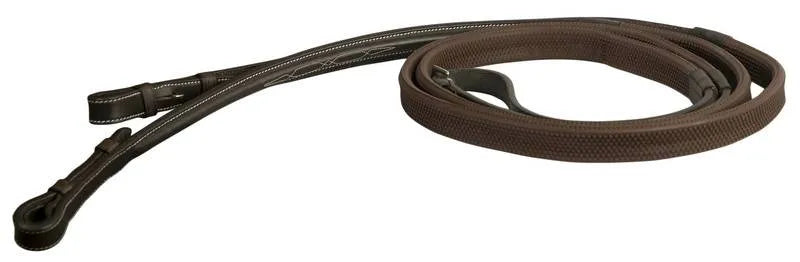 Da Vinci Fancy Raised Rubber Covered Reins with Hook Stud Ends