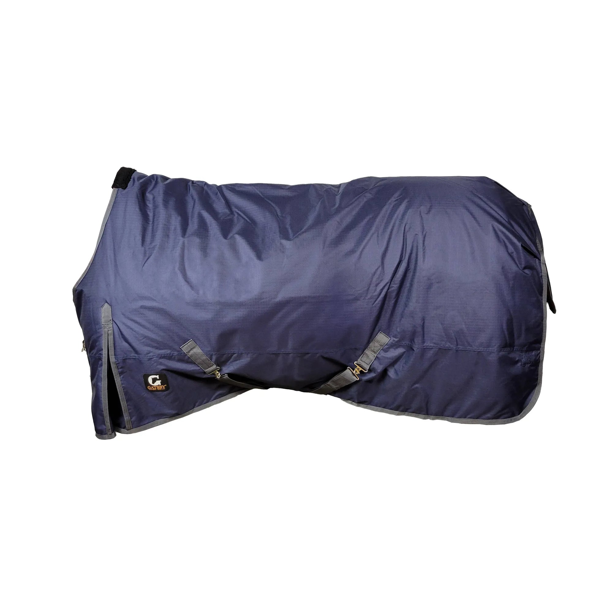 Gatsby 600D Mediumweight 200gm Waterproof Turnout Blanket - Navy with grey trim 84 1 for horses Turnouts, Blanke...