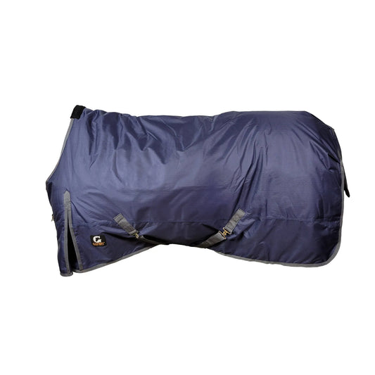 Gatsby 600D Mediumweight 200gm Waterproof Turnout Blanket - Navy with grey trim 84 1 for horses Turnouts, Blanke...