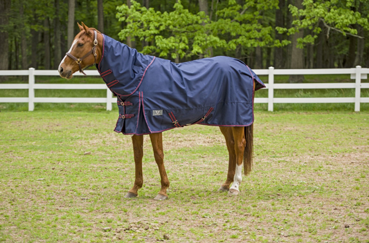 TuffRider 1200D Winter Comfy Detachable Neck Sheet - Navy 84 1 for horses Turnouts, Horse Clothing, Sheets