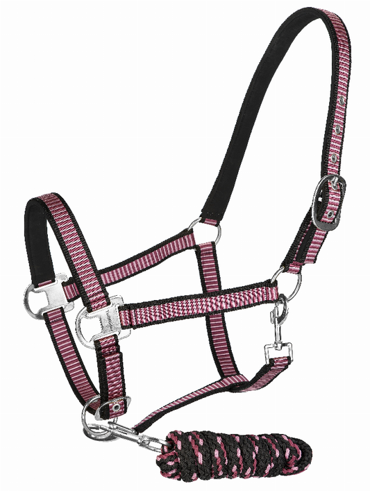 TuffRider Adjustable Nylon Breakaway Halter with Padded Crown and Lead - O 1 for horses Western Tack, Halt...