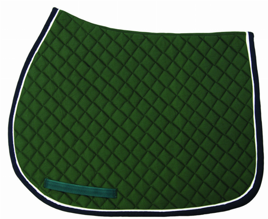 TuffRider Basic All Purpose Saddle Pad with Trim and Piping - Hunter/hunter/light tan 1 for horses Western Tack, S...