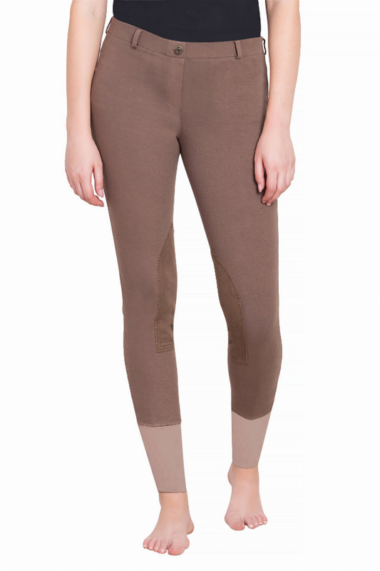 TuffRider Ladies Starter Lowrise Pull-On Knee Patch Breeches - Lava brown 24 1 for equestrians Apparel & Gear, B...