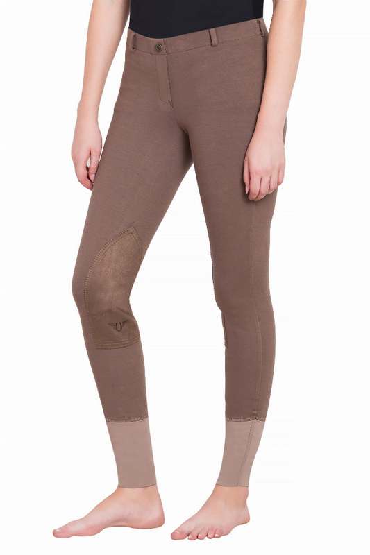 TuffRider Ladies Starter Lowrise Pull-On Knee Patch Breeches - Lava brown 24 1 for equestrians Apparel & Gear, B...