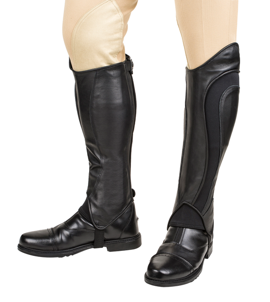 TuffRider Men's Derby Half Chaps - Adults Chaps, Footwear black L High quality, durable, perfect for equestrian needs