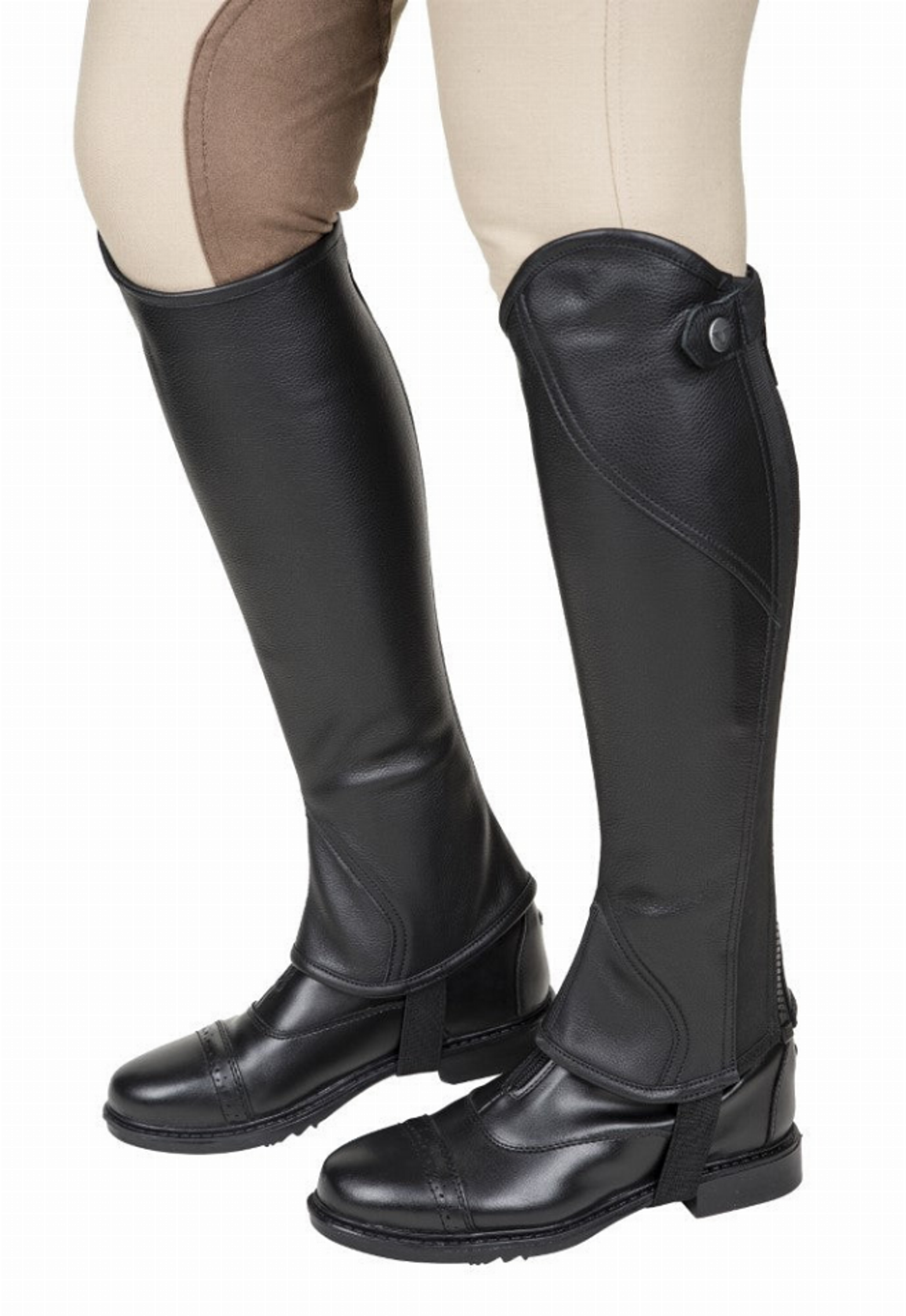 TuffRider Ladies Belmont Leather Half Chaps - Black XL 1 for equestrians Adults Chaps, Footwear