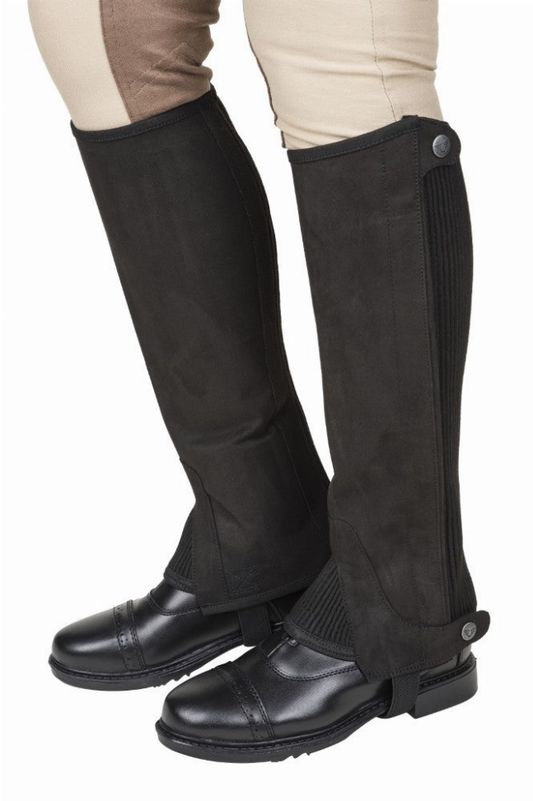 Tuffrider Ladies Saratoga Synthetic Half Chaps - Black XL 1 for equestrians Adults Chaps, Footwear