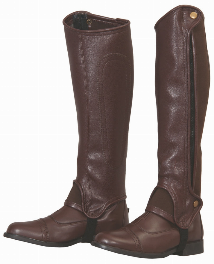 TuffRider Adult Grippy Grain Half Chaps - Chocolate XL 1 for equestrians Chaps, Footwear