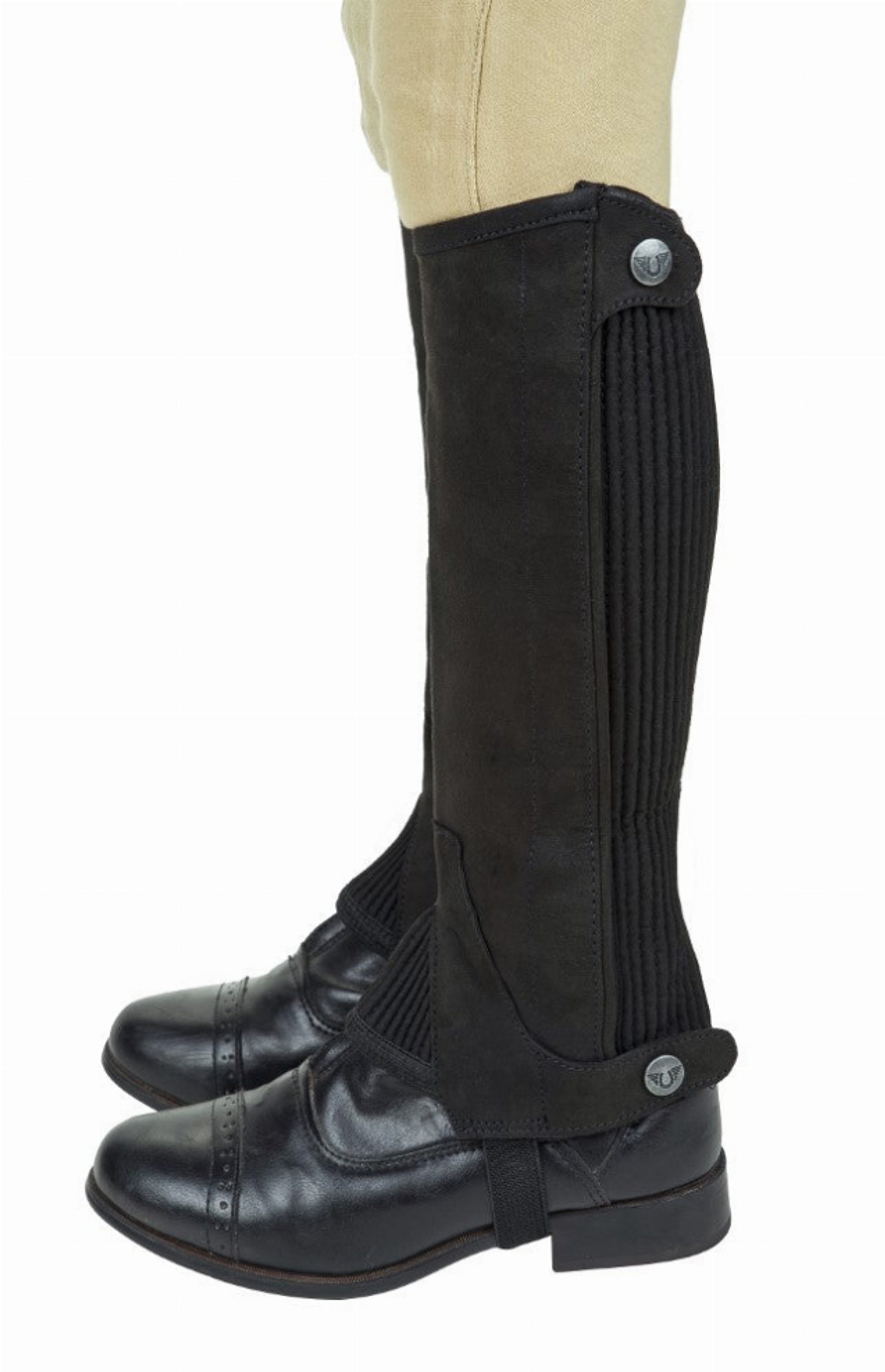 Tuffrider Children's Saratoga Synthetic Half Chaps - Chaps, Footwear Black XS