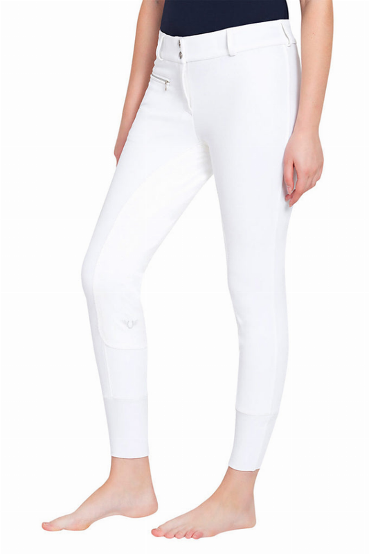 TuffRider Ladies Ribb Lowrise Wide Waistband Full Seat Breeches - White 36 1 for equestrians Apparel & Gear, Bre...