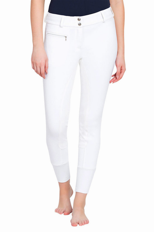 TuffRider Ladies Ribb Lowrise Wide Waistband Full Seat Breeches - White 36 1 for equestrians Apparel & Gear, Bre...