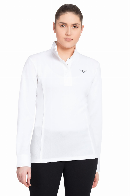 TuffRider Ladies Kirby Kwik Dry Long Sleeve Show Shirt - White w/white XXX-LARGE 1 for equestrians Shirts, ...