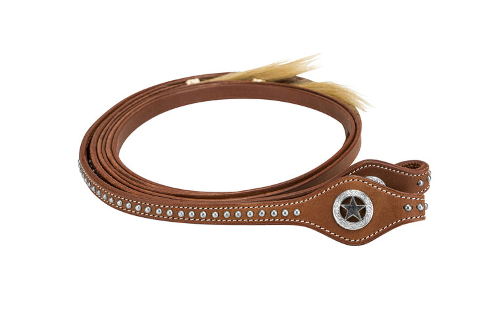 TuffRider Western Split Reins With Horse Hair Tassel - Headstall & Reins, Tack Brown