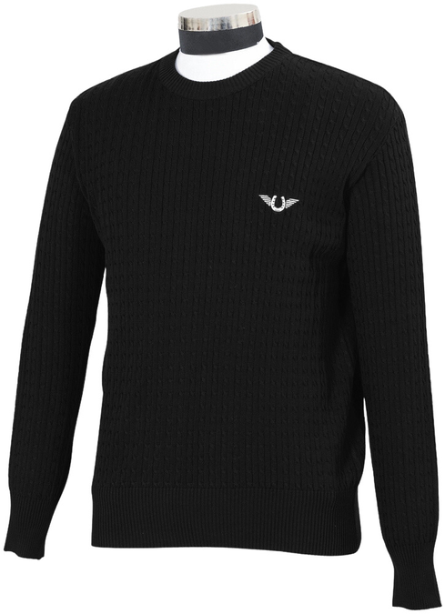 Classic Cable Knit Sweater - black L 1 for equestrians Apparel & Gear, Sweaters, Outerwear