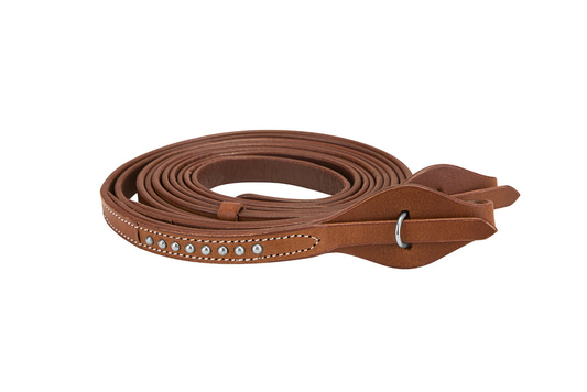 TuffRider Western Split Reins With Silver Dots - Headstall & Reins, Tack Brown