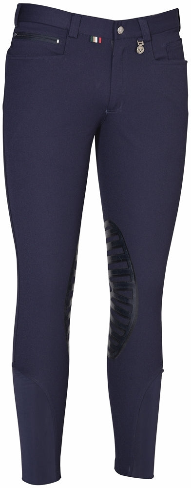 TuffRider Men's Sawyer Silicone Knee Patch Breeches - Navy 40 1 for equestrians Breeches, Apparel & Gear, ...