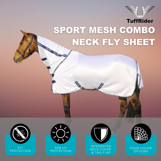 TuffRider Sport Mesh Combo-Neck Fly Sheet - Sage/tree top 84 1 for horses Protection, Sheets, Horse Clothing