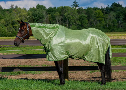 TuffRider Sport Mesh Combo-Neck Fly Sheet - Sage/tree top 84 1 for horses Protection, Sheets, Horse Clothing