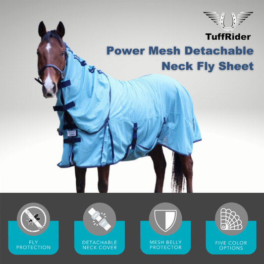 TuffRider Power Mesh Detachable-Neck Fly Sheet - Orchid/violet 87 1 for horses Protection, Sheets, Horse...