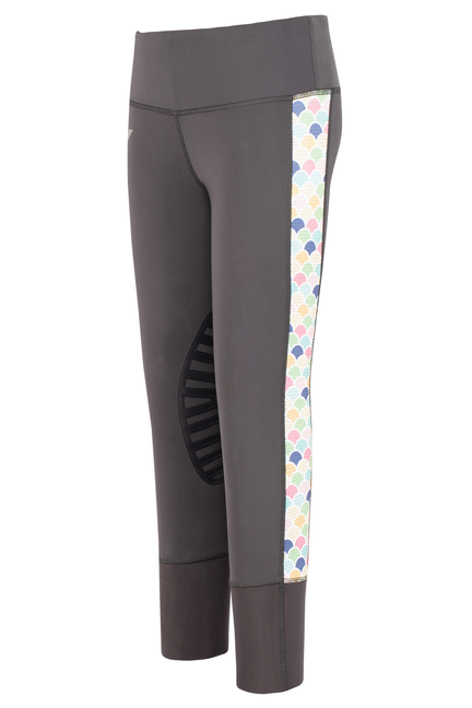 TuffRider Children's Iris EquiCool Riding Tights - charcoal/print X-LARGE 1 for equestrians Breeches ...