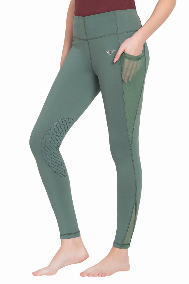 TuffRider Women Minerva Mesh Pocket EquiCool Tights - Duck green XS 1 for equestrians Apparel & Gear, Breeches &...