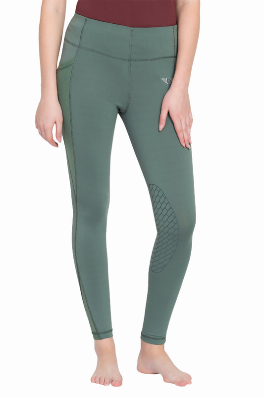 TuffRider Women Minerva Mesh Pocket EquiCool Tights - Duck green XS 1 for equestrians Apparel & Gear, Breeches &...