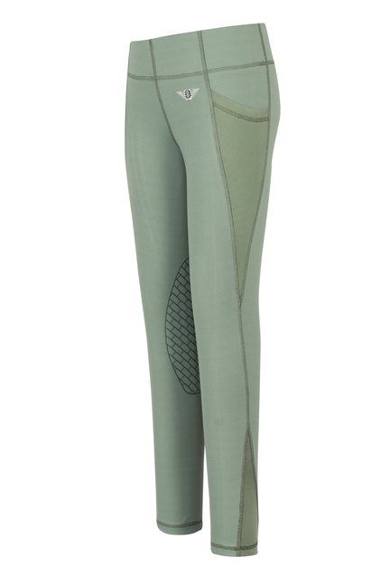 TuffRider Children's Minerva EquiCool Tights - duck green LARGE 1 for equestrians Breeches & Tights, ...