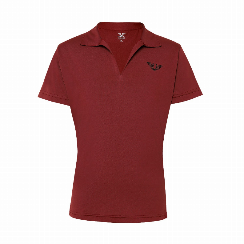 Tuffrider Children'S Taylor Short Sleeve Polo - Wine XS 1 for equestrians Apparel & Gear, Shirts, Shirts