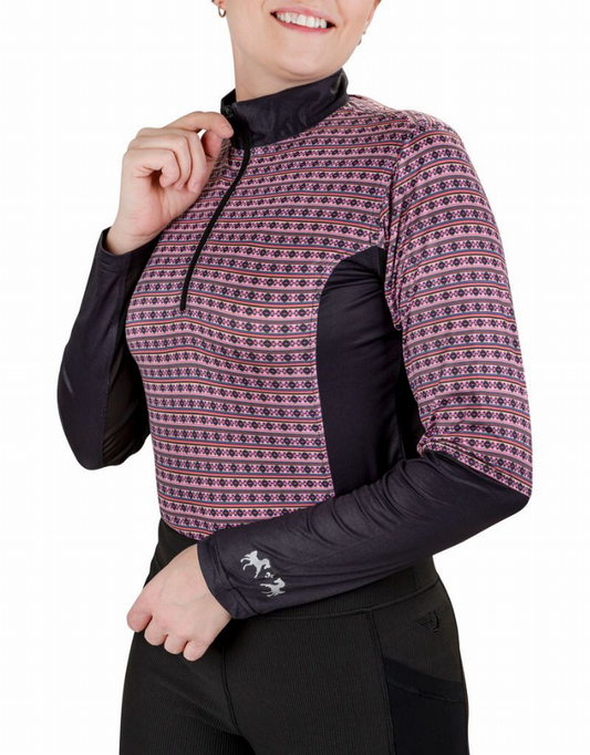 EQUINE COUTURE EQUICOOL VIVID AZTEC SPORT SHIRT - Black XS 1 for equestrians Apparel & Gear, Long Sleeve Shirts,...