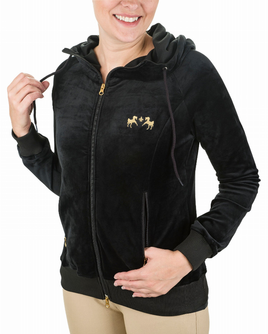 Equine Couture Ladies Coco Velvet Jacket - Black 3XL 1 for equestrians Apparel & Gear, Jackets Vests, Outerwear