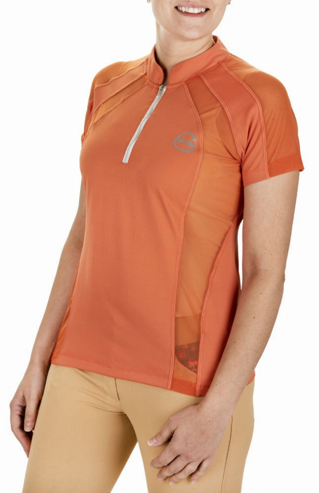 EcoRider by Equine Couture Ella Short Sleeve Sport Shirt - Coral XS 1 for equestrians Apparel & Gear, Slee...