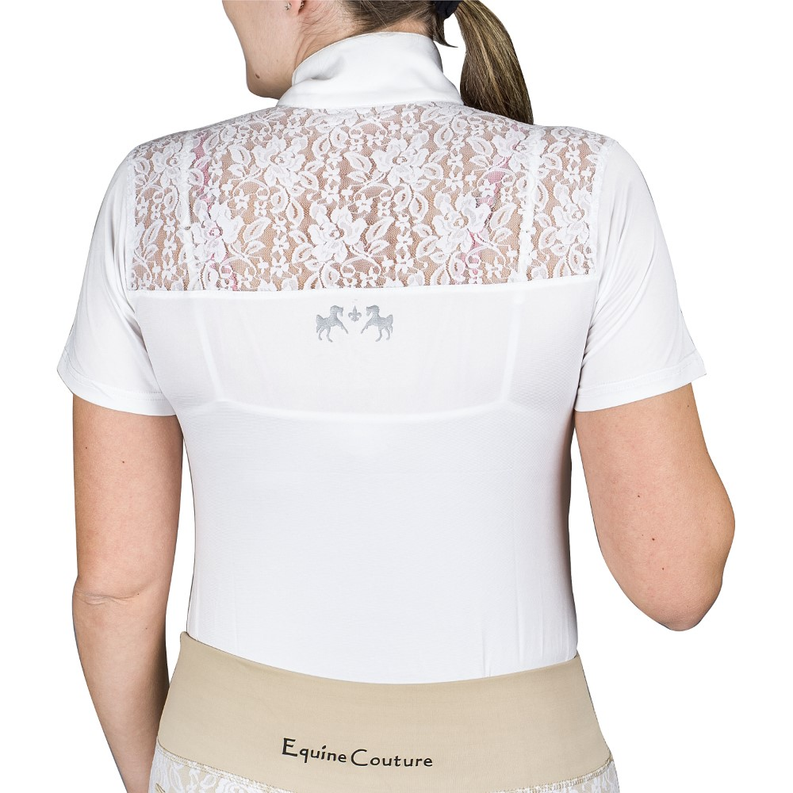 Spicy Girl Cinnamon Short Sleeve Show Shirt by EC - white w/ X-SMALL 1 for equestrians Shirts, Appare...